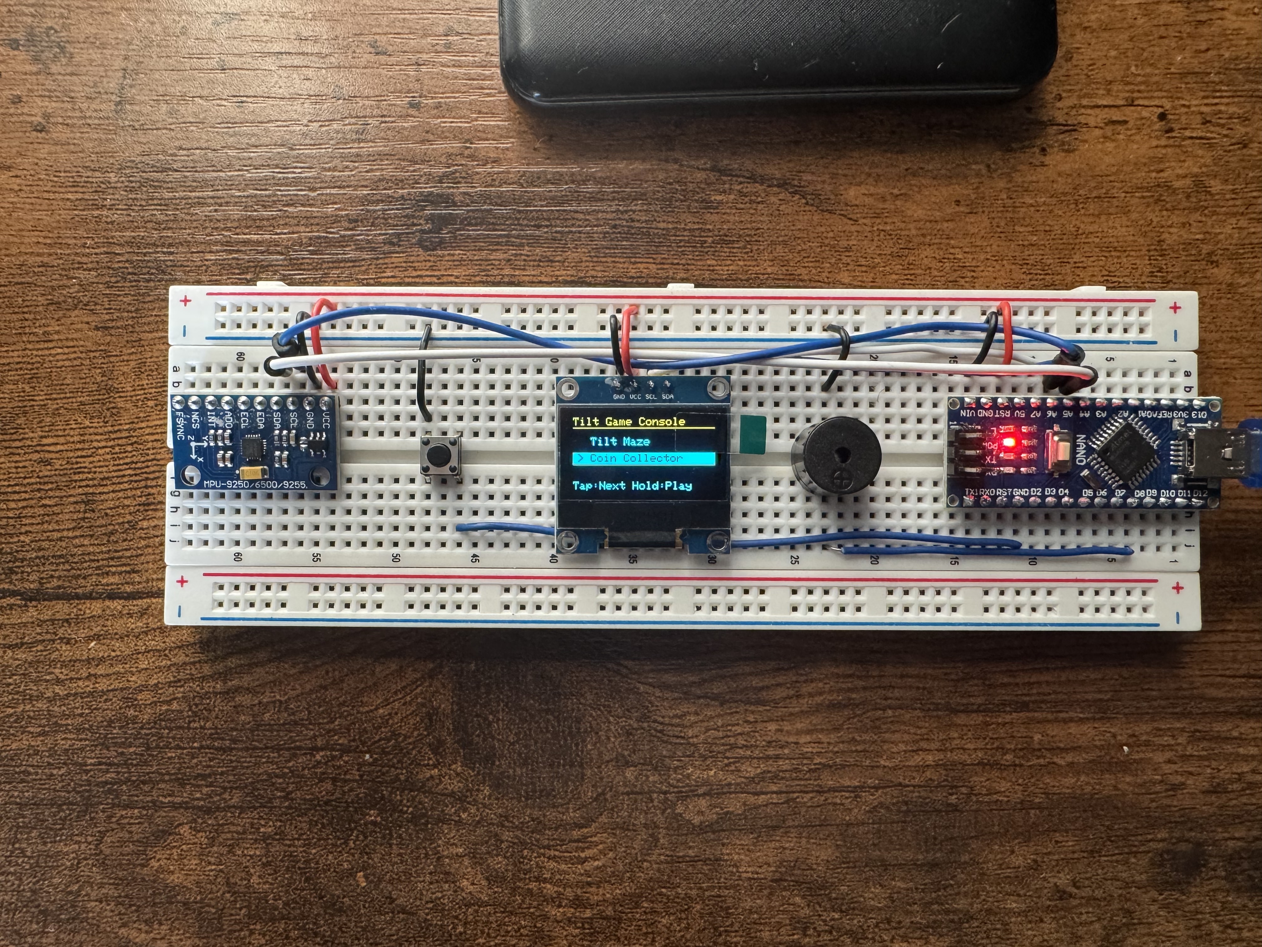 Arduino Tilt Game Console project preview